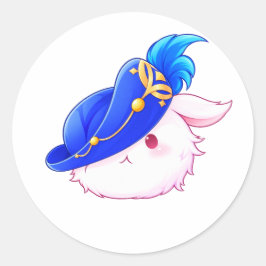 Pegatina Redonda Cute Blue Wizard Bunny Sticker se traduce a Pegati