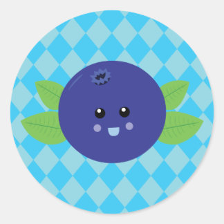 Pegatina Redonda Cute Blueberry