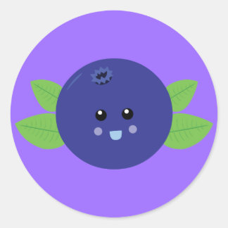 Pegatina Redonda Cute Blueberry