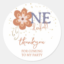 Pegatina Redonda Cute Boho Daisy Gracias por venir Sticker