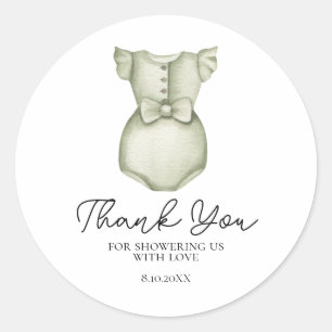 Pegatina Redonda Cute Boho Ropa Niña Baby Shower Sticker