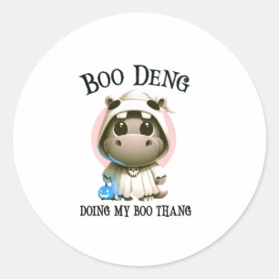 Pegatina Redonda Cute BOO DENG My Moo Thang Halloween disfraz rosa