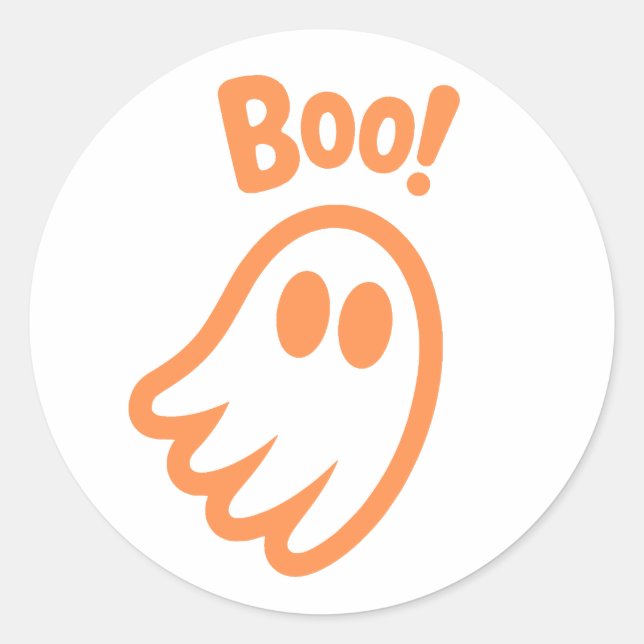 Pegatina Redonda ¡Cute Boo! - Diseño de Halloween para niños (Anverso)