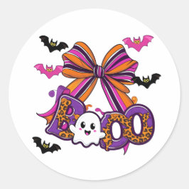 Pegatina Redonda Cute Boo Ghost