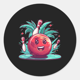 Pegatina Redonda Cute Bowling Art I Bote