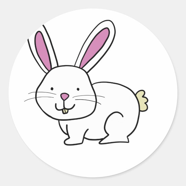 PEGATINA REDONDA CUTE BUNNY RABBIT (Anverso)