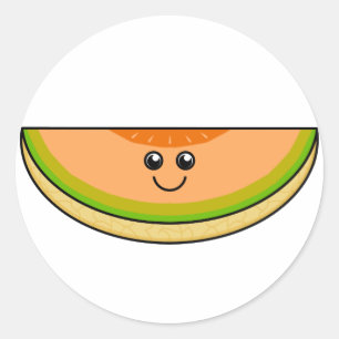 Pegatina Redonda Cute Cantaloupe