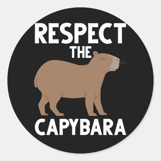 Pegatina Redonda Cute Capybara Lover Conciencia Animal (Anverso)
