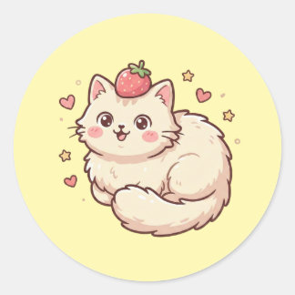 Pegatina Redonda cute cat sticker