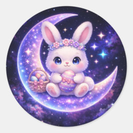 Pegatina Redonda Cute Celestial Easter Bunny Round Sticker