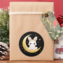Pegatina Redonda Cute Celestial Easter Bunny Sticker