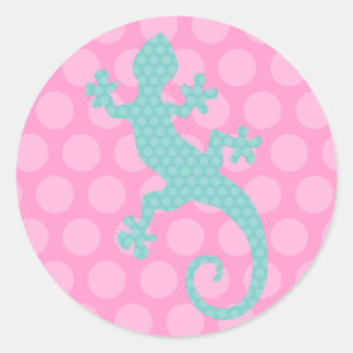 Pegatina Redonda Cute Chameleon