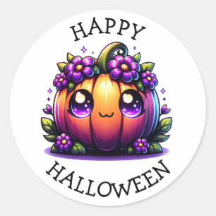 Pegatina Redonda Cute Chibi Halloween