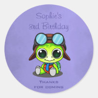 Cute Chibi Personalizado Tortuga cumpleaños gracia