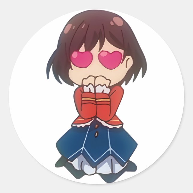 Pegatina Redonda Cute Chibi Rae Taylor de WataOshi | IFTV (Anverso)