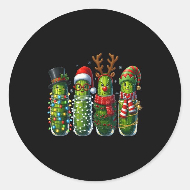 Pegatina Redonda Cute Christmas Ckle Squad Funny Family Holiday Cos (Anverso)