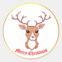 Cute Christmas Deer Sticker