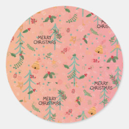 Pegatina Redonda Cute Christmas Gift 