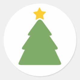 Pegatina Redonda Cute Christmas (Holiday) Tree