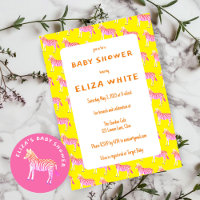 Cute Colorful Zebras Personalizado Baby Shower