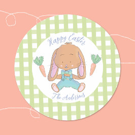 Pegatina Redonda Cute conejo de Pascua Sticker
