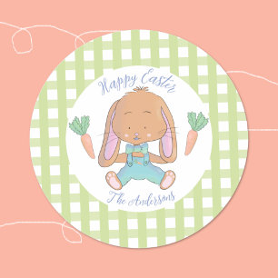Pegatina Redonda Cute conejo de Pascua Sticker