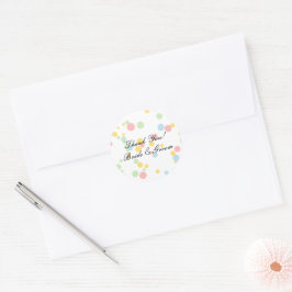 Pegatina Redonda Cute confetti pastel puntos de boda personalizadas