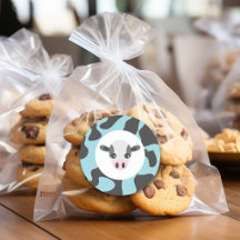 Cute Cow y Leche y Cookies Blue Baby Shower