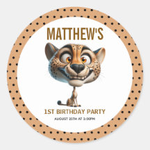 Cute Crazy Cheetah Farm Theme 1st Birthday