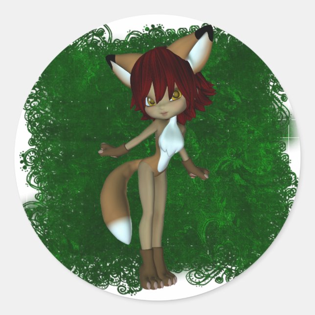 Pegatina Redonda Cute Critters 05 (Anverso)