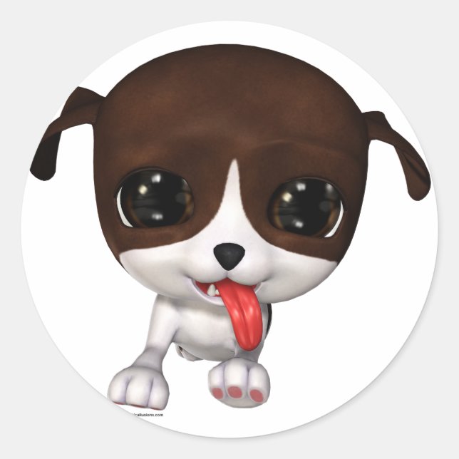 Pegatina Redonda Cute Cuppies: Pegatinas de la Ronda PawPaw (Anverso)