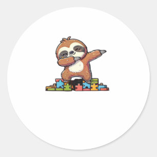 Pegatina Redonda Cute Dabbing Slots Autism Awareness Niños autistas