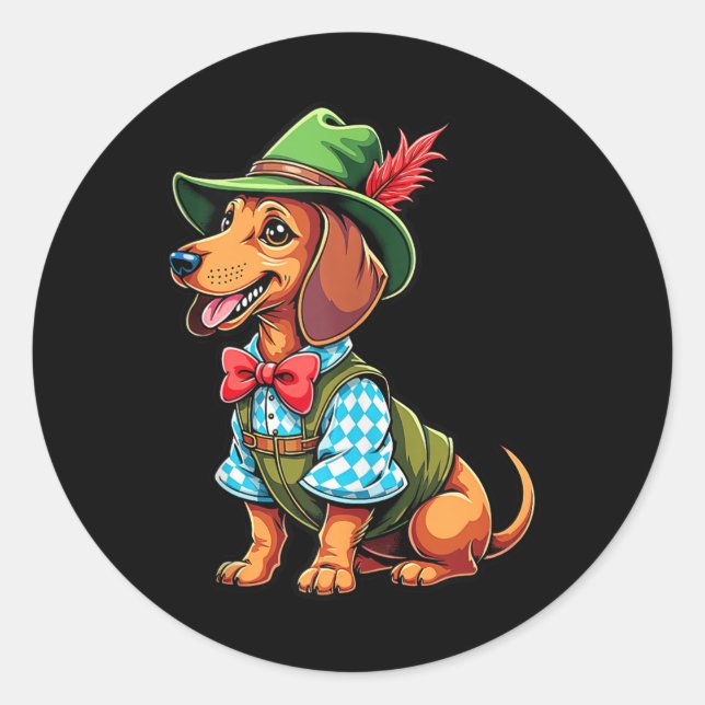 Pegatina Redonda Cute Dachshund Sausage Dog Alemán Tank Top_8 (Anverso)
