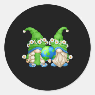 Pegatina Redonda Cute Daisy Flower Hippie Pareja Para Mamá Y Papá E