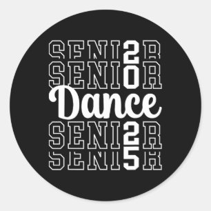 Pegatina Redonda Cute Dance Senior 2025 Cl De 2025 Senior Dancer 1