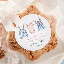 Pegatina Redonda Cute Denim Blue Jean Chica Gracias