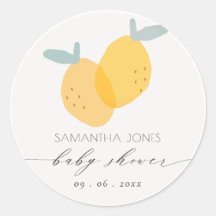 Cute Divertido Amarillo Fruity Citrus Baby Shower