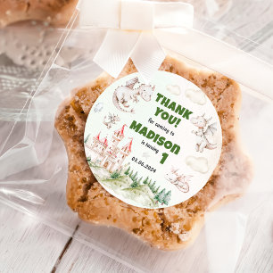 Pegatina Redonda Cute Dragon 1er cumpleaños Fiesta Classic Round St