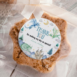 Pegatina Redonda Cute Dragon Boy Birthday