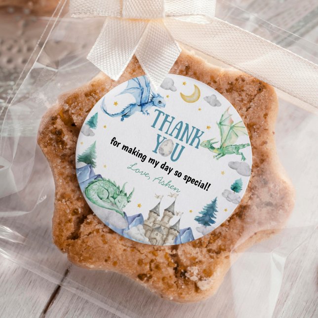 Pegatina Redonda Cute Dragon Boy Birthday (Subido por el creador)