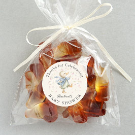 Pegatina Redonda Cute Duck Baby Shower Thank You Favor