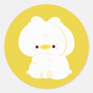 Pegatina Redonda Cute Duck Couple