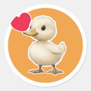 Pegatina Redonda Cute Duckling