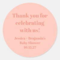 Cute Dusty Peach Baby Shower Personalizado Gracias