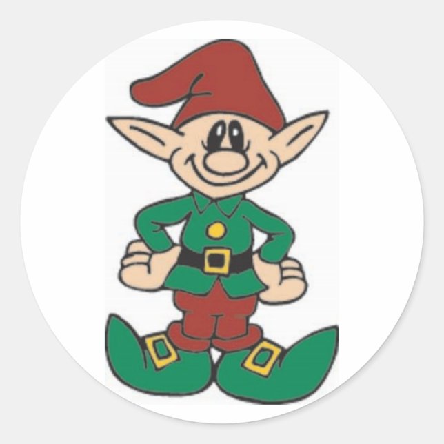 Pegatina Redonda Cute Elf (Anverso)