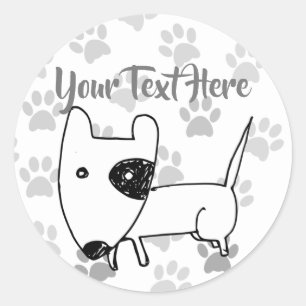 Pegatina Redonda Cute English Bull Terrier