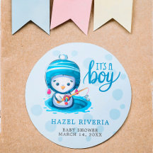 Cute es un niño pescar pingüino azul