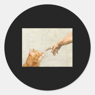 Pegatina Redonda Cute estética divertida imagen gráfica de arte gat