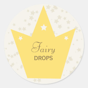 Pegatina Redonda Cute Fairy Princess Birthday Party Decor Gift Etiq