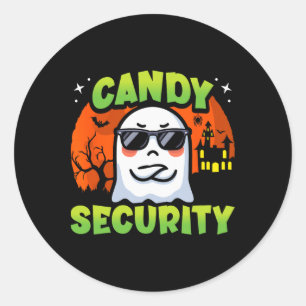 Pegatina Redonda Cute Fantasma Niños Halloween - Candy Security - G